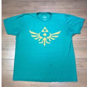 The Legend of Zelda Triforce T Shirt Mens Lg 2015 green Nintendo Video Game Tee‎